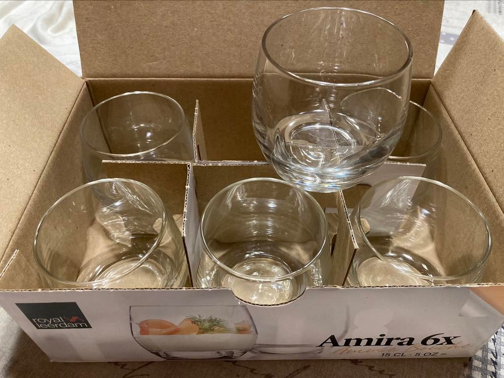 Amira 6x amuse glaasjes 15 cl nieuw, Overige typen, Nieuw, Ophalen of Verzenden, Glas