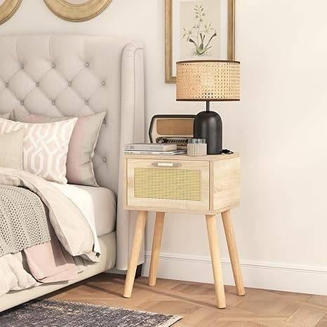 Set van 2 bohemien rotan nachtkastjes | GRATIS LEVERING, -, Verzenden, -, Nieuw