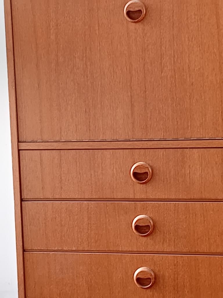 🔶️ Vintage Secrétaire meuble mid century porte rabattable, Enlèvement, Utilisé, Rustique couleur chêne foncé ou avec peinture relooking