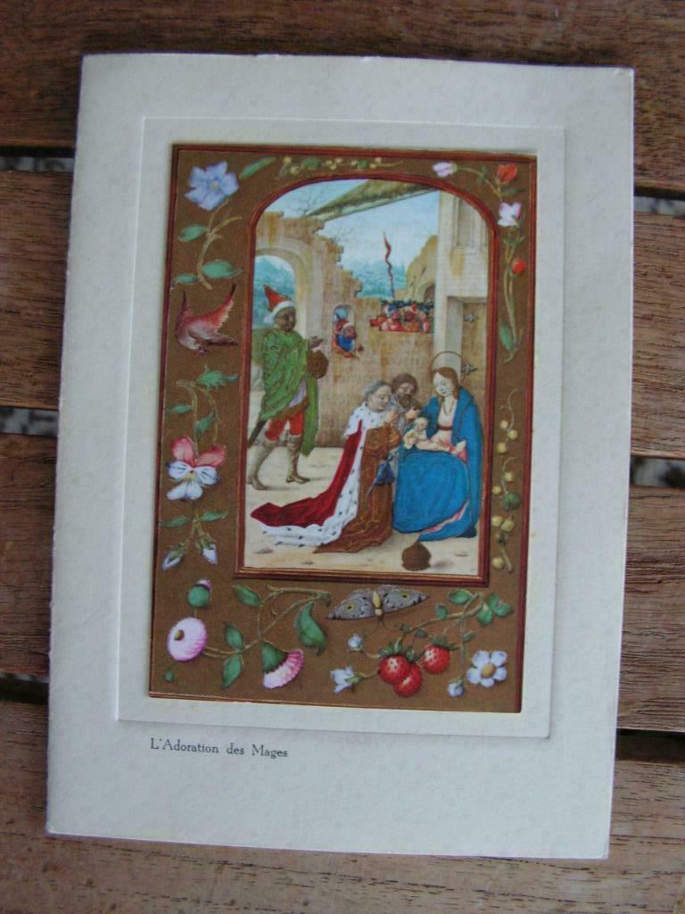 Carte postale ancienne «L'adoration des mages», Enlèvement ou Envoi, Comme neuf, Autres sujets/thèmes, Gravure