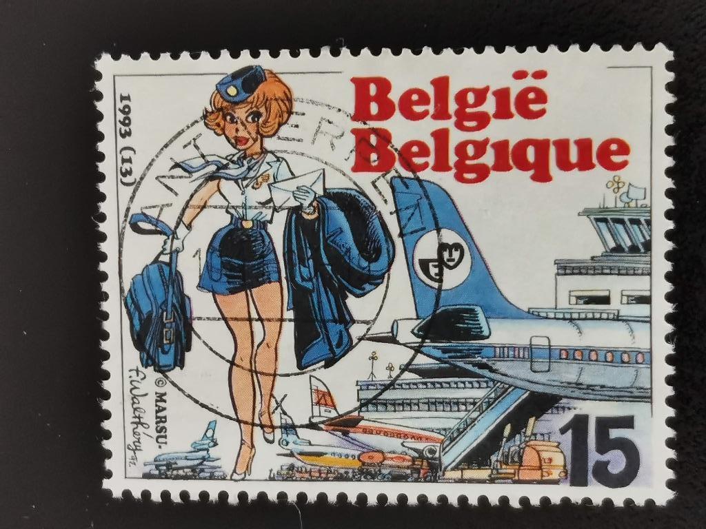 Belgique 1993 - personnage de dessin animé Hôtesse Natacha, Enlèvement ou Envoi, Affranchi, Aviation