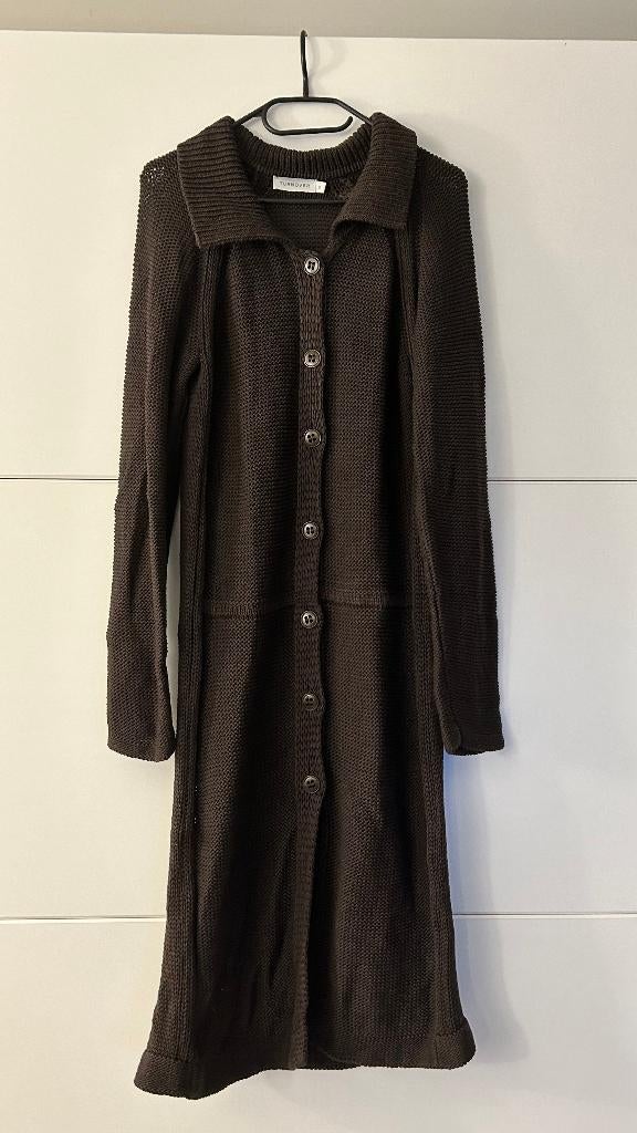 Turnover lange pull met knopen, Kleding | Dames, Bruin, Maat 46/48 (XL) of groter, Zo goed als nieuw, Turnover