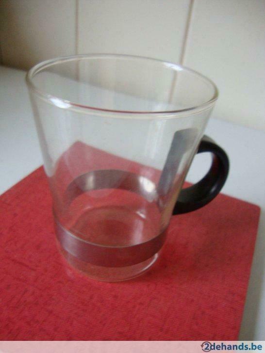 Glazen tas voor thee of koffie, Ophalen of Verzenden, Gebruikt, Kop(pen) en/of Schotel(s)