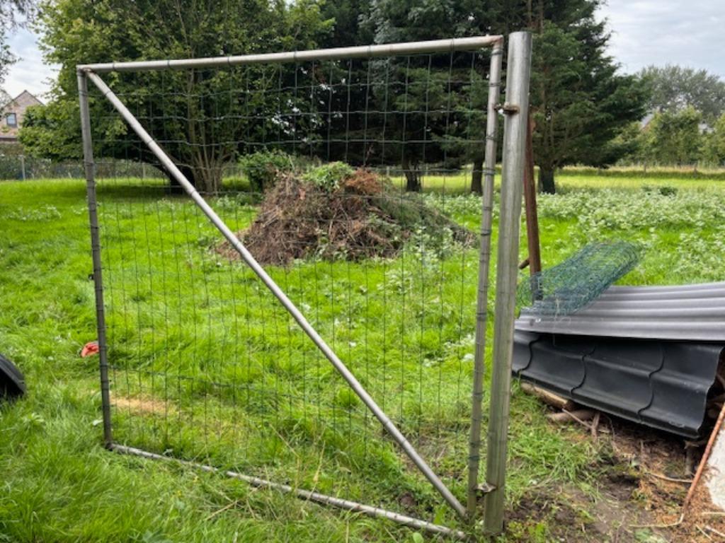 190 x 1990 roestvrijstalen poort + bevestigingspaal, Tuin en Terras, Tuinpoorten, Ophalen, Overige materialen, 150 tot 200 cm