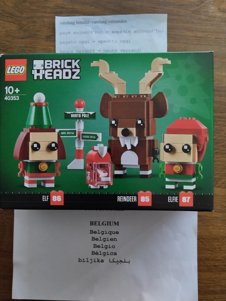 Lego 40353 Brick Headz : un renne avec des elfes de Noël, Envoi, Neuf