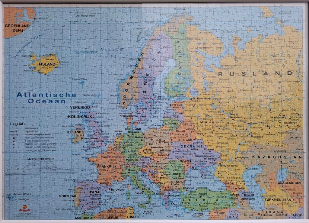 Complete puzzel 1000pc Europa, Ophalen of Verzenden