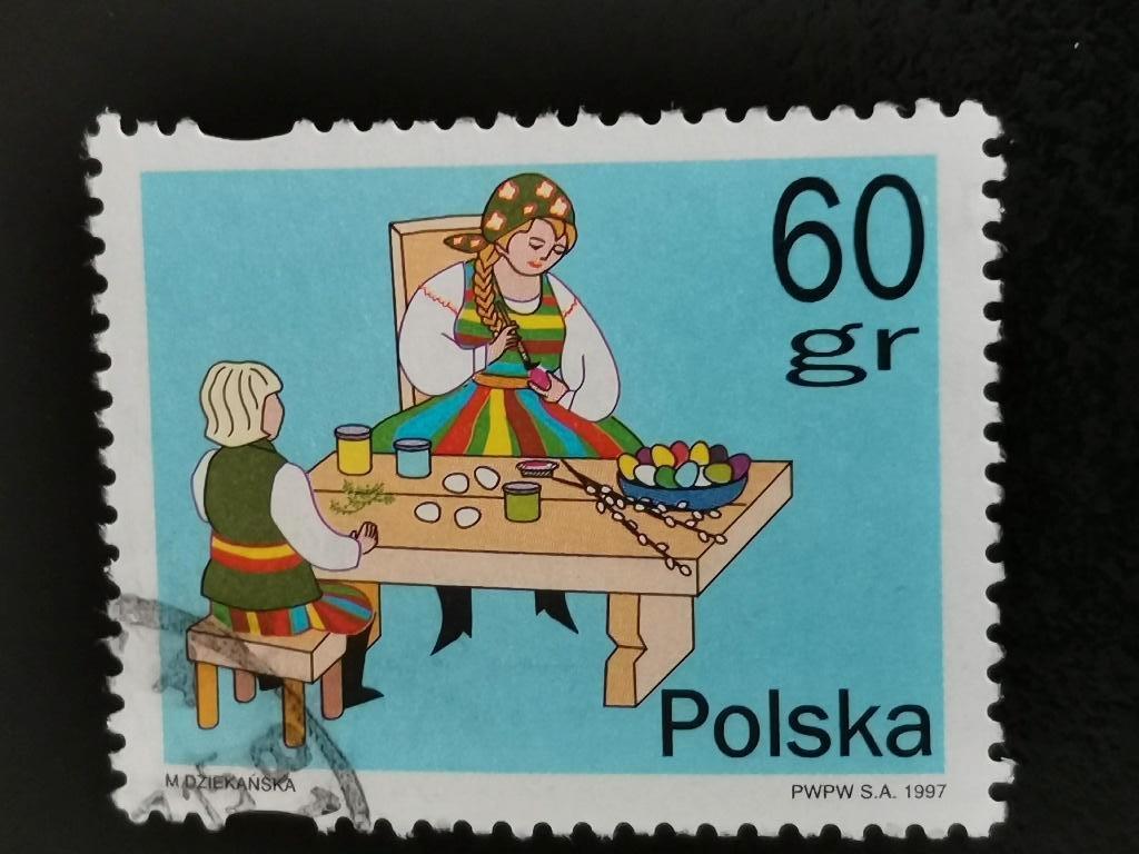 Pologne 1997 - Pâques - Peinture aux œufs de Pâques, Enlèvement ou Envoi, Pologne, Affranchi