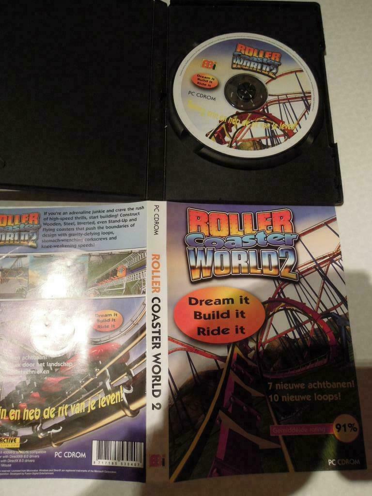 PC CD-rom Roller coaster World 2 met 7achtbanen en 10 loops, Consoles de jeu & Jeux vidéo, Jeux | PC, Enlèvement ou Envoi, Utilisé