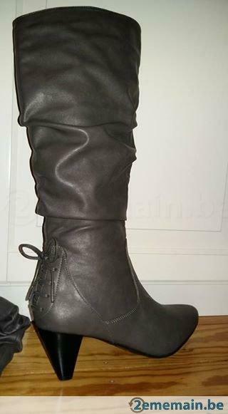 Bottes grises pointure 41, Enlèvement ou Envoi, Neuf, Bottes hautes