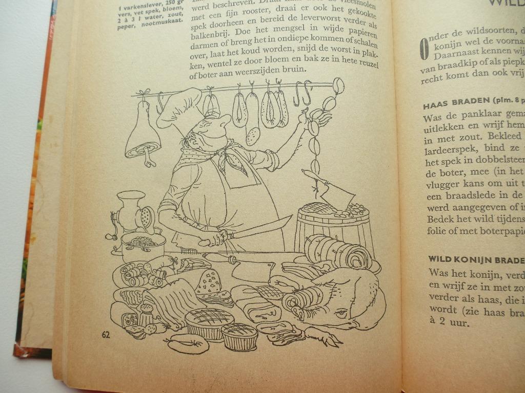 JOLIS DESSINS DE CUISINIERS ET DE PLATS DANS UN LIVRE DE CUI, Enlèvement ou Envoi, Utilisé, Europe