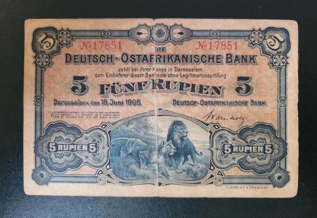 Duits Oost-Afrika pick 1 1905, Postzegels en Munten, Ophalen of Verzenden, Tanzania, Los biljet