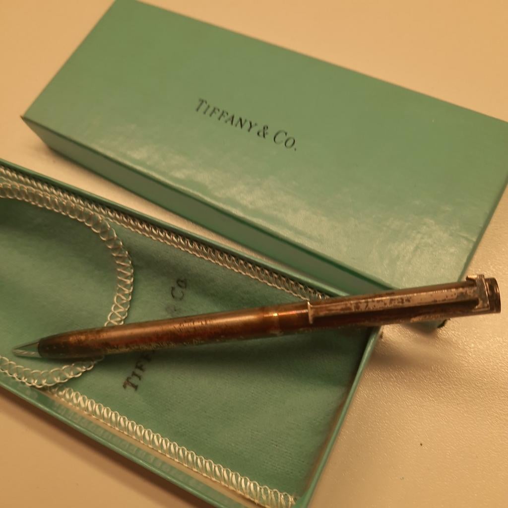 TIFFANY & C°: ZILVEREN BALPEN + ETUI*BOXED*, Balpen, Met doosje, Zo goed als nieuw, Ophalen