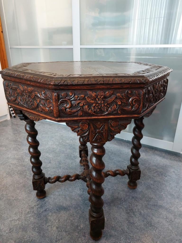 Achthoekige bijzettafel massief hout, Ophalen