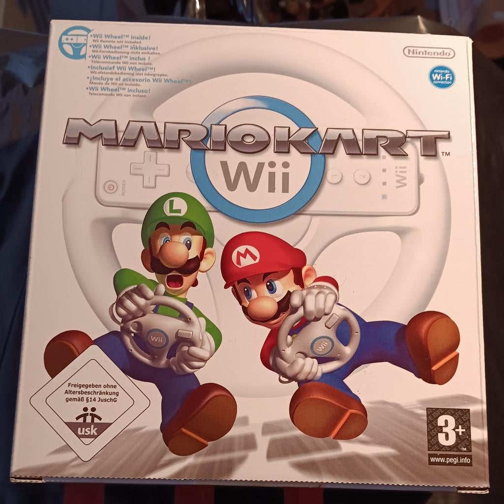 Mario Kart Wii+ Wii+ Wiel (doos), Games en Spelcomputers, Games | Nintendo Wii, Ophalen of Verzenden, Zo goed als nieuw, Racen en Vliegen