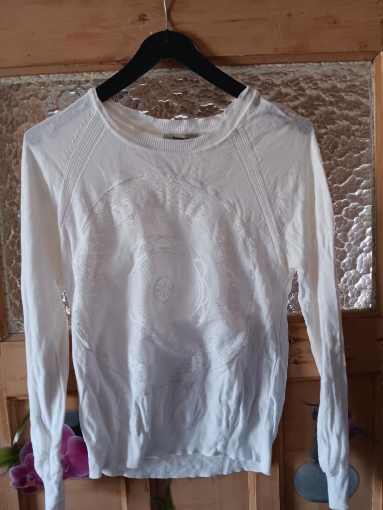 Blouse blanche Desigual, Desigual, Comme neuf, Taille 36 (S), Blanc