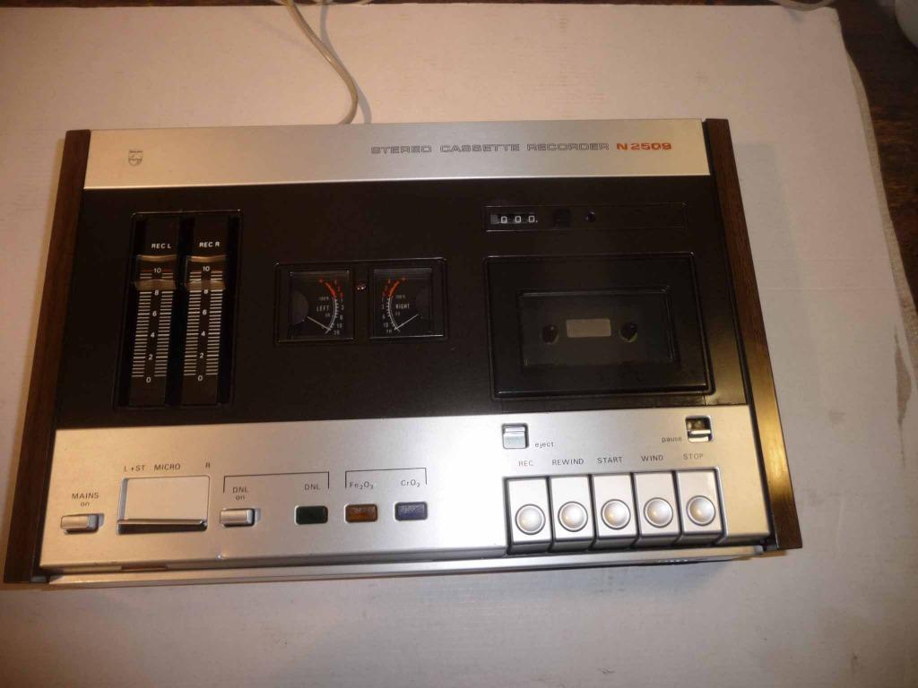 prachtige K7-cassetterecorder PHILIPS N2509 (nr. 1) in goede, Ophalen of Verzenden, Enkel, Overige merken, Tape counter