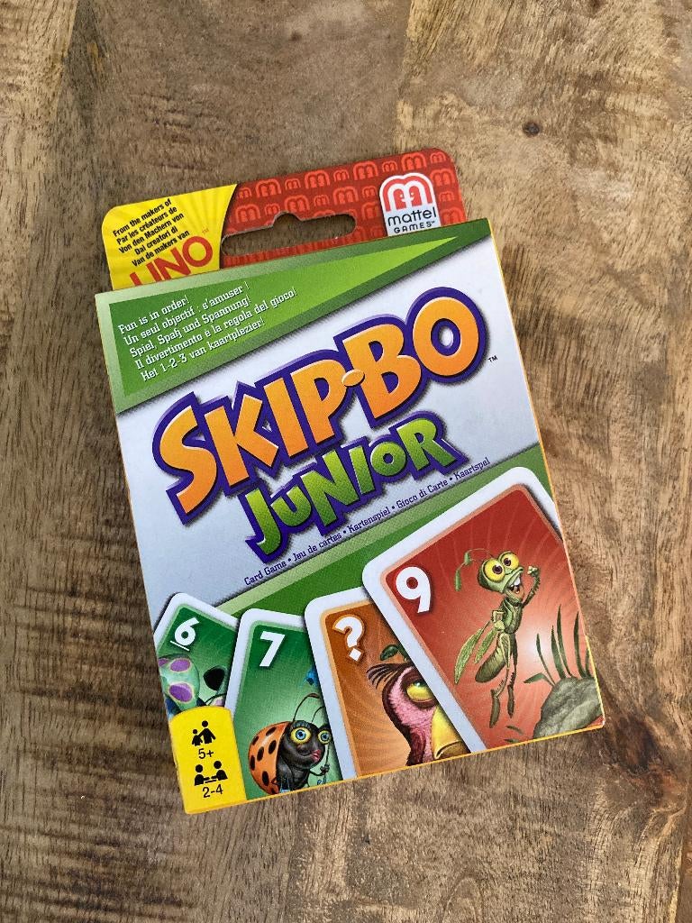 Skip-Bo Junior - Mattel, Hobby en Vrije tijd, Gezelschapsspellen | Kaartspellen, Ophalen of Verzenden, Gebruikt, Mattel games