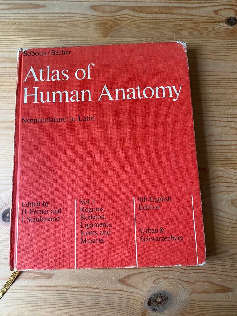 Atlas of Human Anatomy , Vol . 1 , 9th English Edition, Boeken, Ophalen, Gelezen, Hoger Onderwijs, Sobotta , Becher