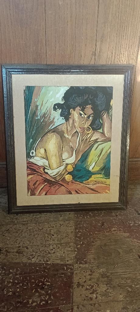 Peinture signée J. Mespouille. 1963, 41x48, n70, Antiquités & Art, Art | Peinture | Classique, Enlèvement ou Envoi