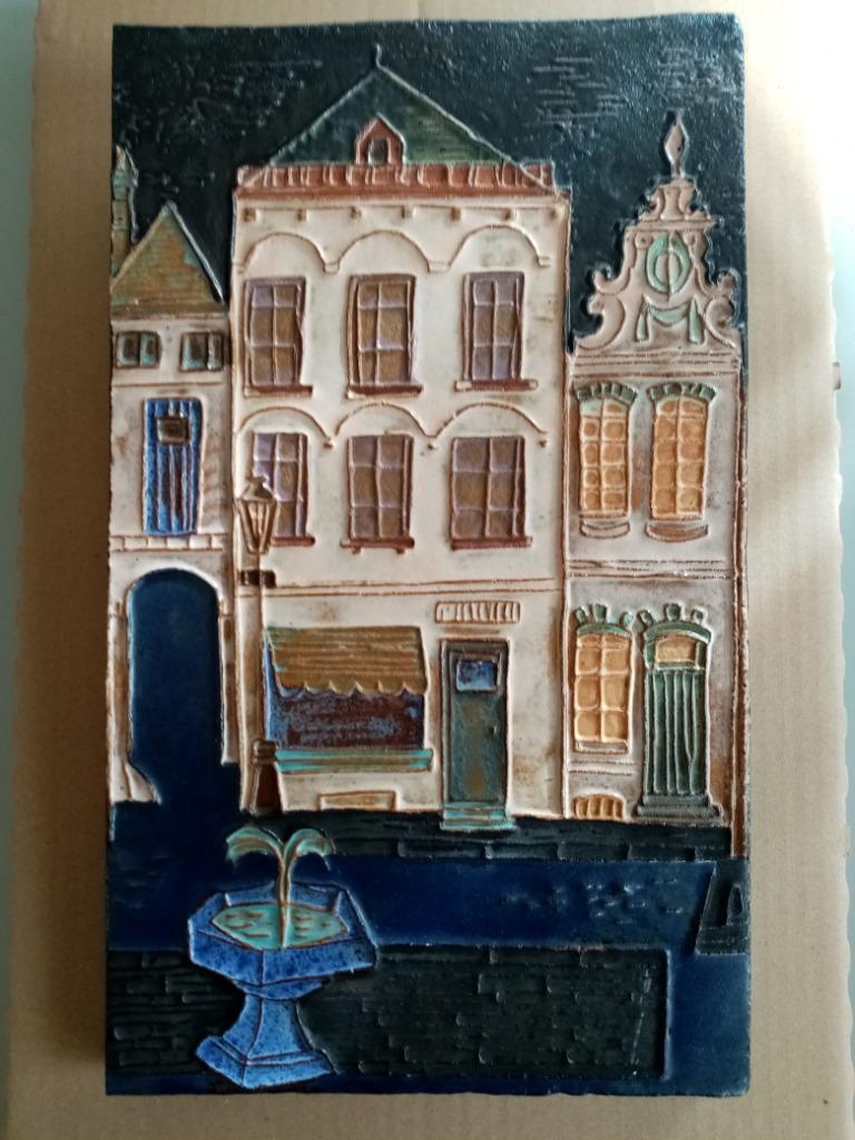 Céramique/Kunstkeramiek déco murale Van Gucht 80s  34.5/20cm, Enlèvement ou Envoi