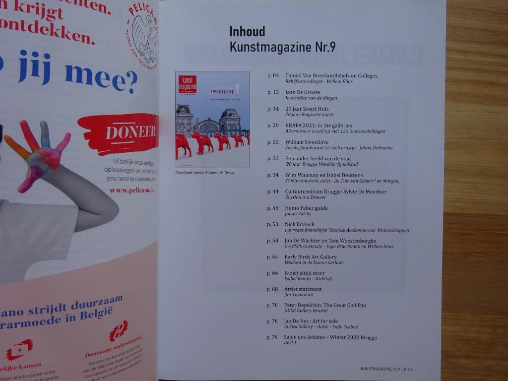 William Sweetlove in Kunstmagazine nr 9- 2021  **signed**, Enlèvement ou Envoi, Comme neuf