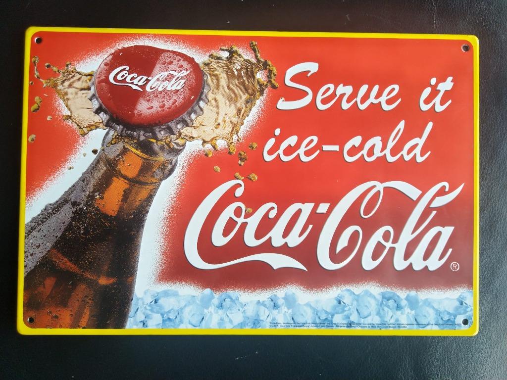 PANNEAU D'AFFICHAGE EN ÉMAIL (N 5) COCA-COLA ou OFFRE !, Enlèvement ou Envoi, Comme neuf, Panneau publicitaire