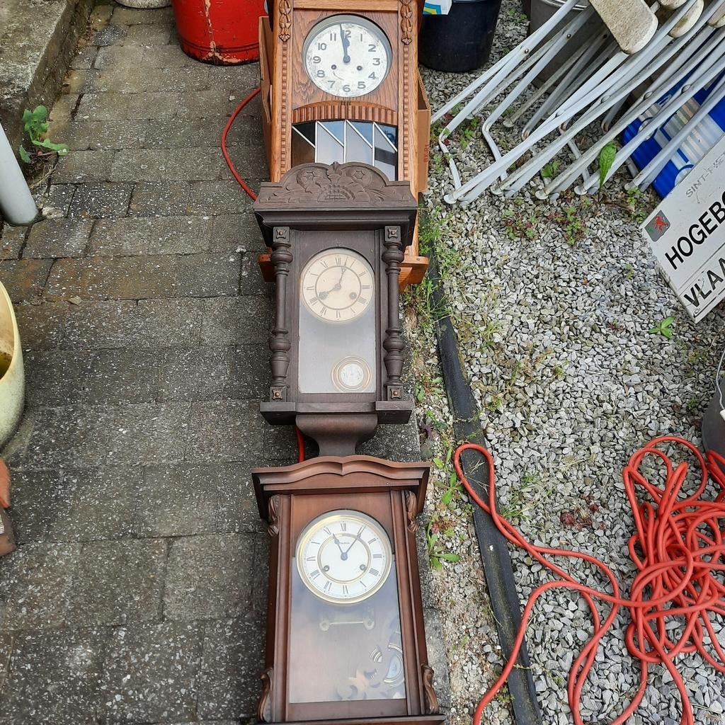 Horloges anciennes, 3 pièces. Livré avec clé/écharpe., Antiquités & Art, Antiquités | Horloges, Enlèvement