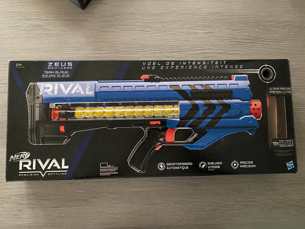 Lanceur Rival Nerf Zeus MXV-1200 (Bleu), Enfants & Bébés, Jouets | Extérieur | Jeu d'action, Enlèvement ou Envoi, Comme neuf