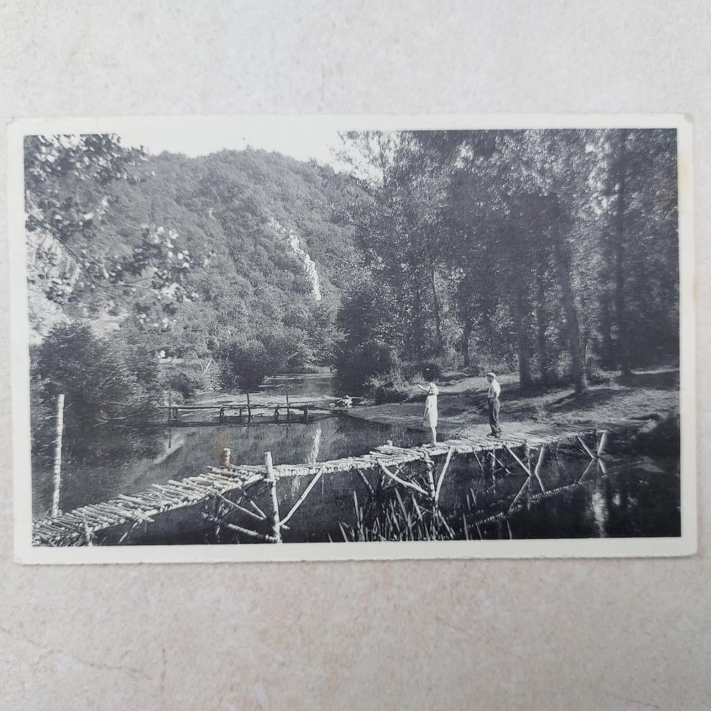 Oude postkaart van Dourbes : scoutsbrug, Enlèvement ou Envoi