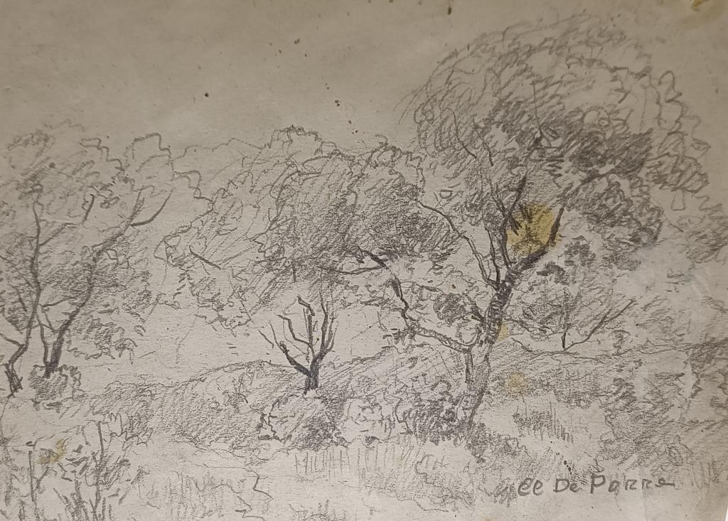 Clement De Porre (1874-1947): Bomen (30 x 24 cm), Ophalen of Verzenden