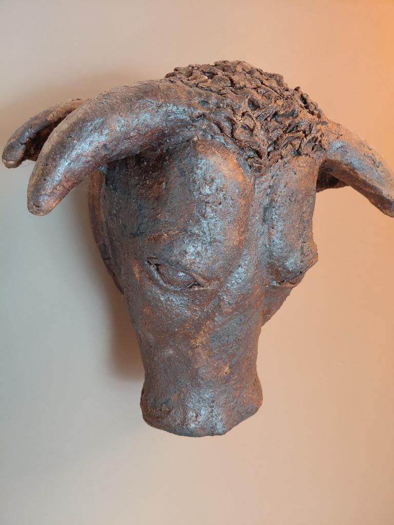 Antieke Franse Boucherie Bull Head, Envoi