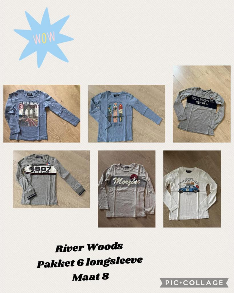 River woods pakket longsleeves / maat 128, Kinderen en Baby's, Ophalen of Verzenden, Zo goed als nieuw