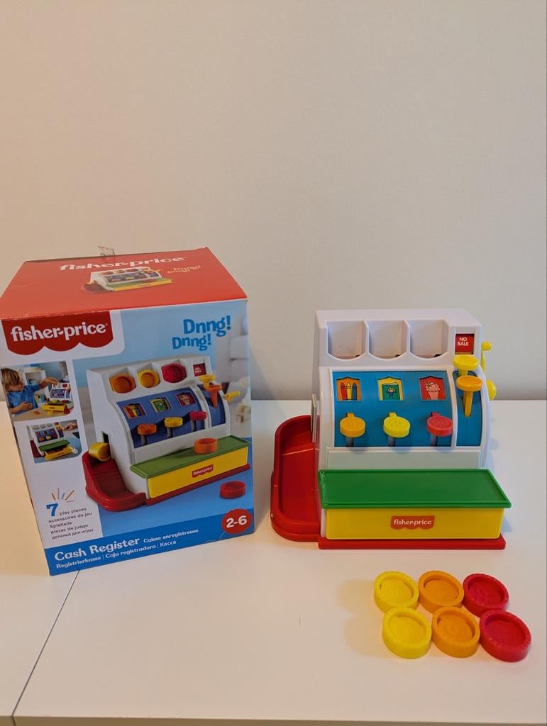 Fisher-price kassa met 6 munten, Enfants & Bébés, Jouets | Fisher-Price, Enlèvement ou Envoi
