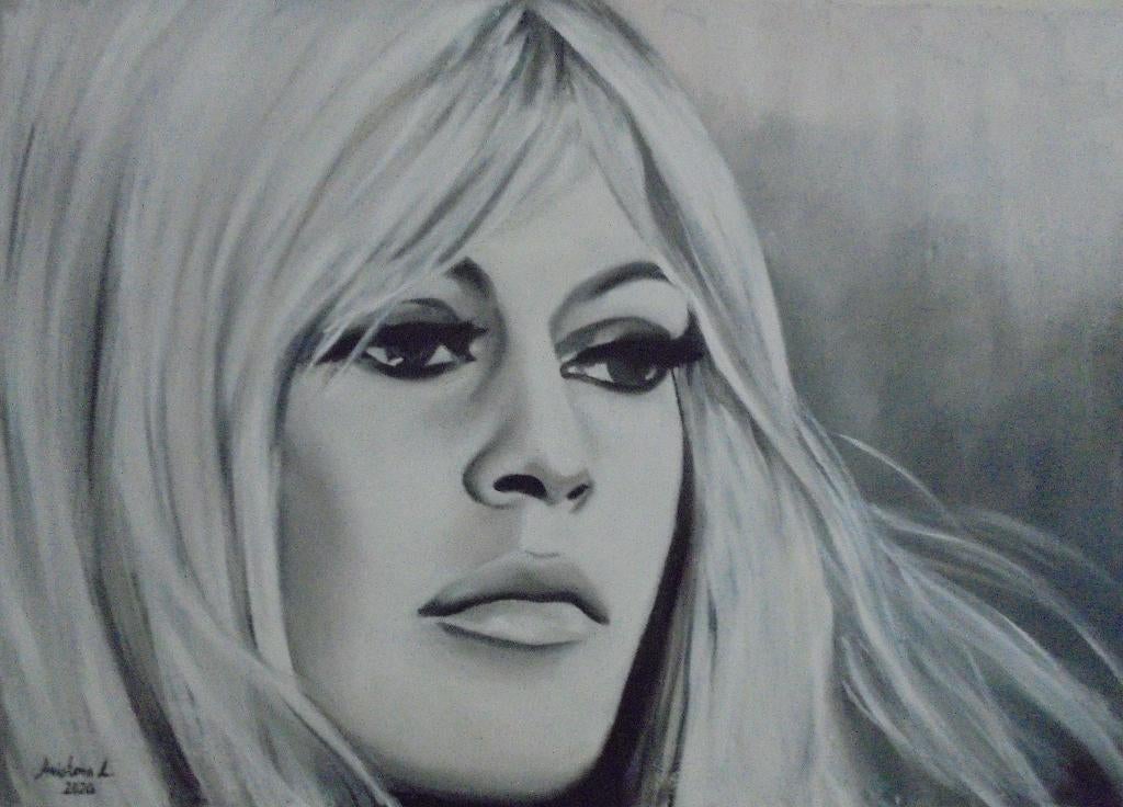 Brigitte Bardot olieschilderij (50x70 cm), Ophalen of Verzenden