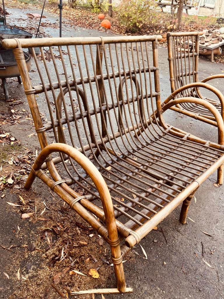 Vintage Rotan set, Antiek en Kunst, Ophalen