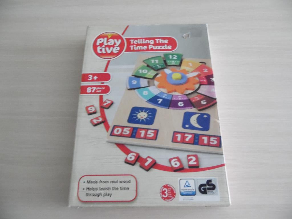 PUZZLE HORLOGE EN BOIS       PLAY TIVE, Enlèvement ou Envoi, Comme neuf, Découverte