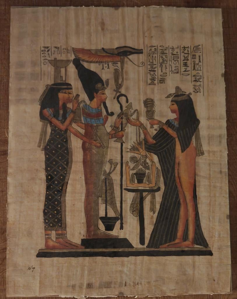 Egyptische papyrus, Antiek en Kunst, Antiek | Tapijten, Tafelkleden en Textiel, Ophalen of Verzenden