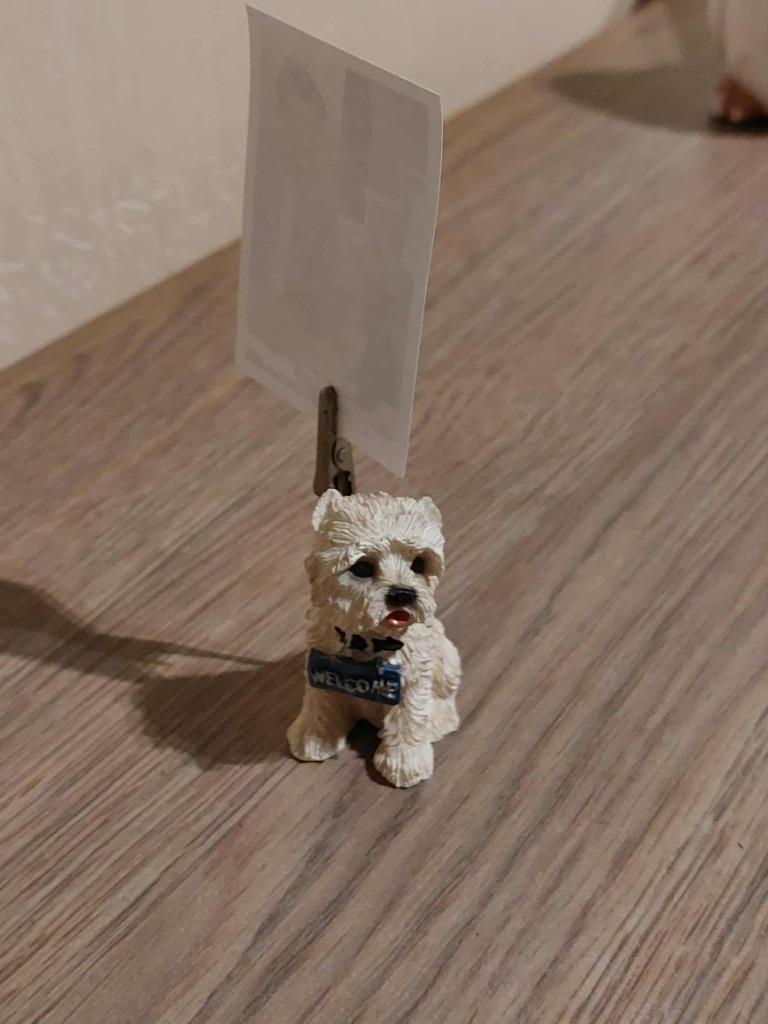 Beeldje : West Highland White Terrier met paperclip, Envoi, Comme neuf, Animal