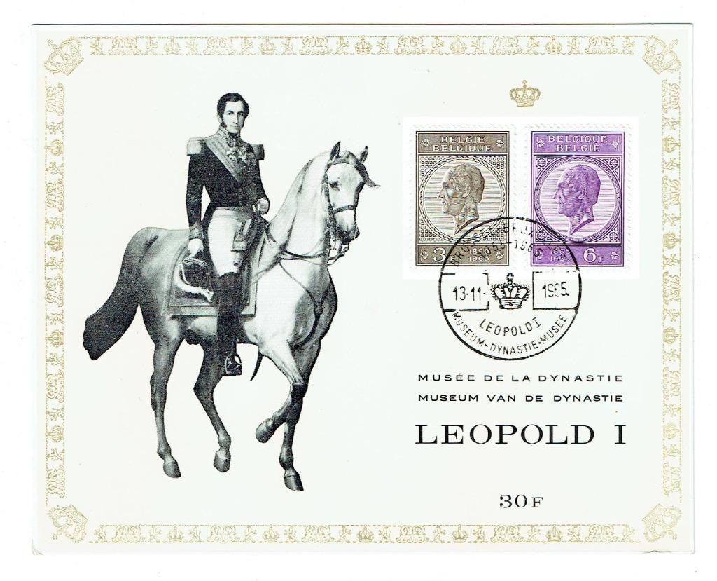 Gelegenheidskaart 100 jaar overlijden Leopold I (Post-0020), Ophalen of Verzenden, Gestempeld, Koningshuis