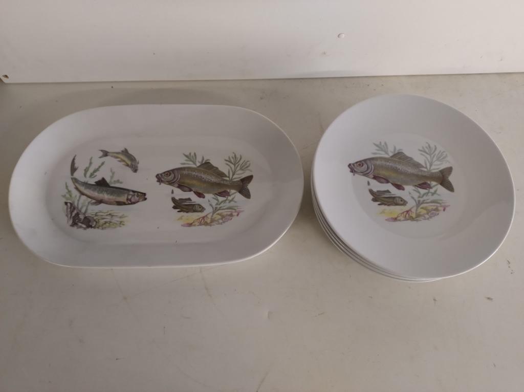 Vintage Kahla porseleinen visborden, Antiek en Kunst, Ophalen of Verzenden