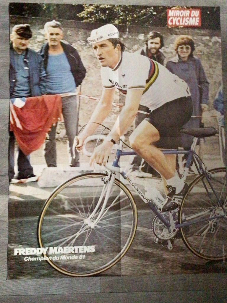 wielerposter 1982 team boule 'dor wk freddy maertens, Verzenden, Zo goed als nieuw