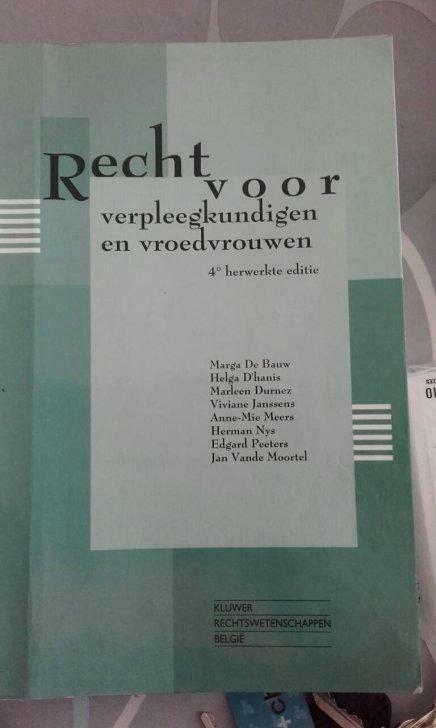 Recht voor verpleegkundigen en vroedvrouwen, Enlèvement, Comme neuf, Enseignement supérieur