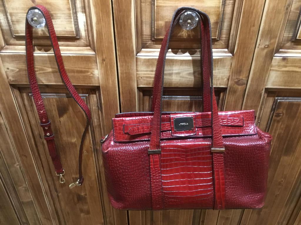 Grand sac en imitation cuir rouge marque utérine, Ophalen, Zo goed als nieuw, Rood
