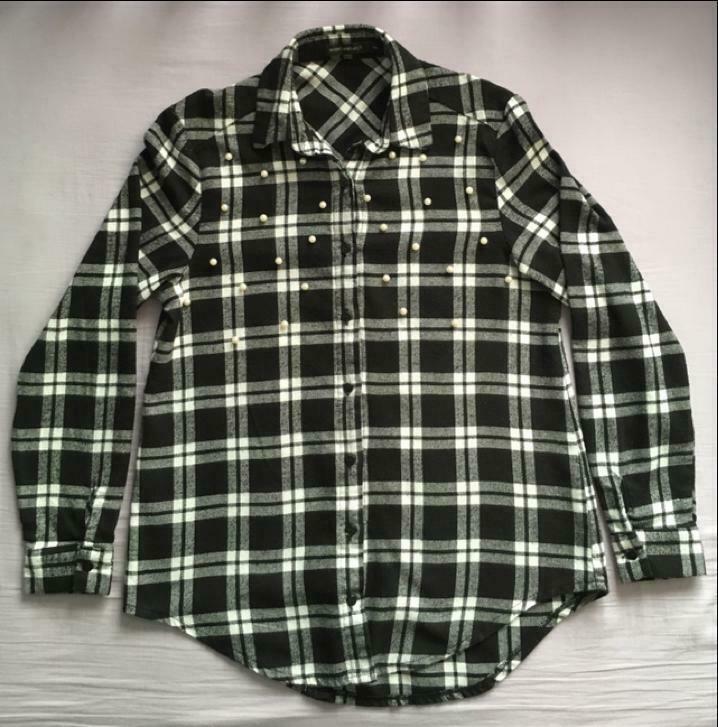Chemise à carreaux cintrée, Porté, Taille 36 (S)