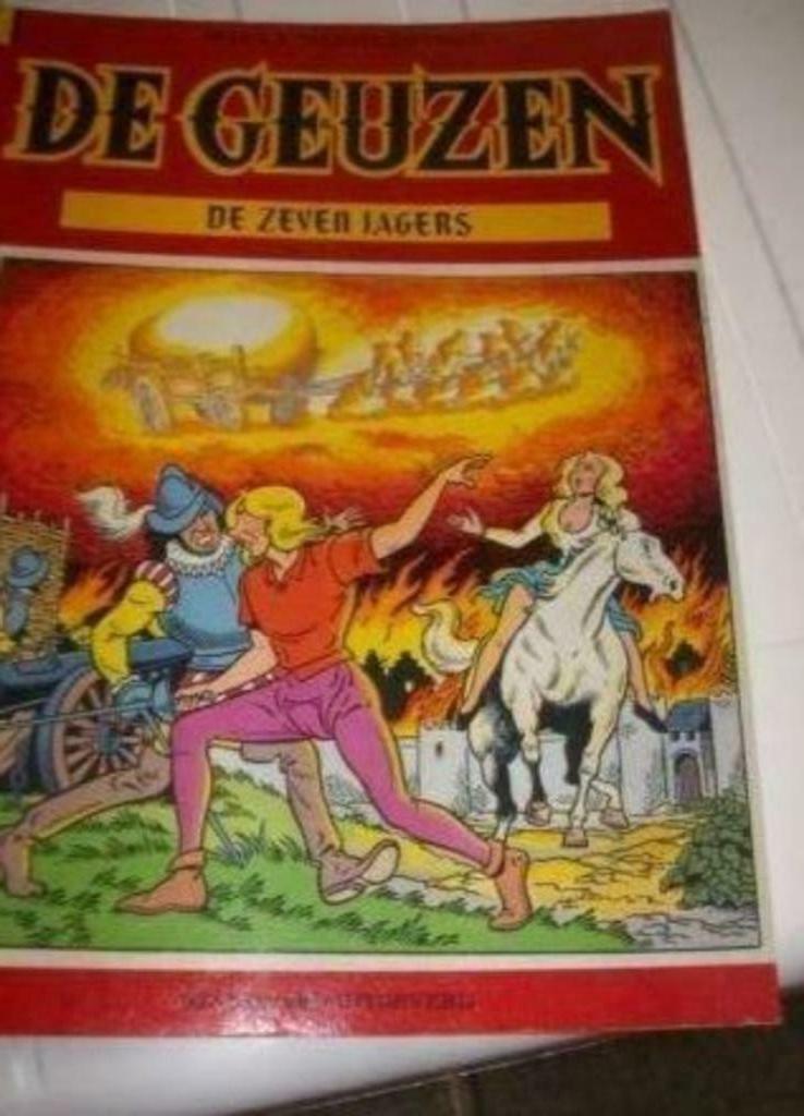 [2714] strip de geuzen nr 1 de zeven jagers eerste druk 1985, Eén stripboek, Ophalen of Verzenden, Gelezen