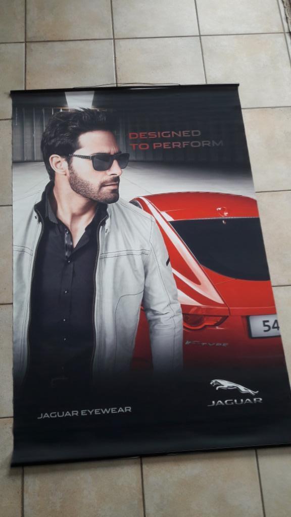 Drapeau publicitaire Jaguar (125 x 84 cm)., Collections, Enlèvement ou Envoi, Comme neuf, Voitures