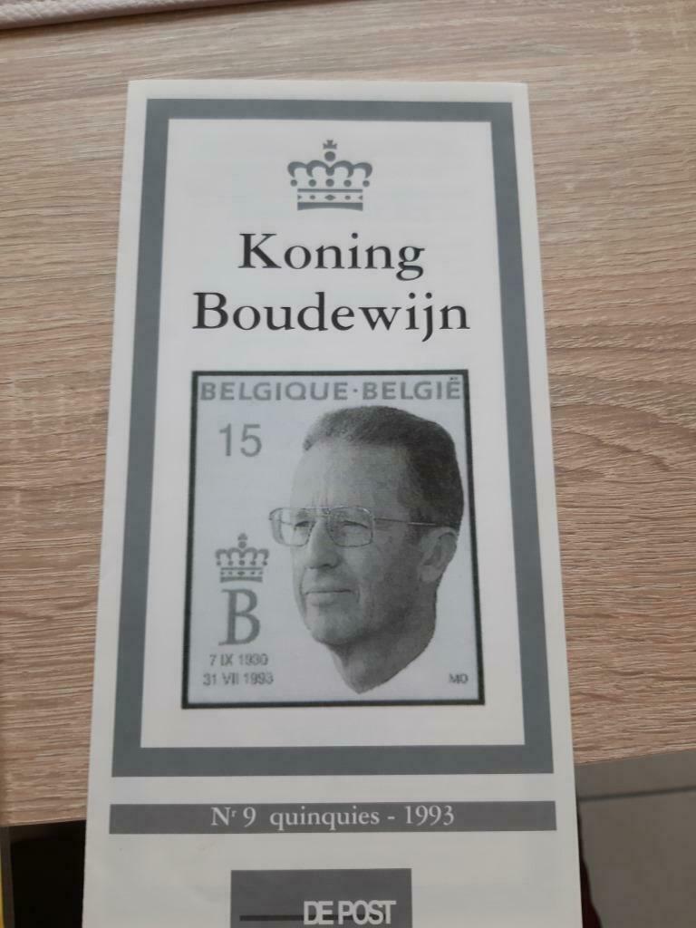 Folder met rouwzegel overlijden Koning Boudewijn, Verzenden, Zo goed als nieuw, Postzegel(s) of Munt(en)