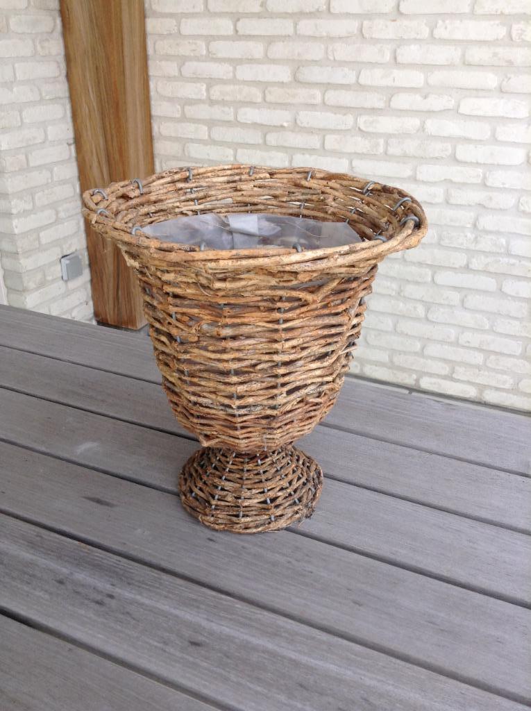 Rotan bloemenmand, Overige materialen, Gebruikt, Rond, Ophalen of Verzenden