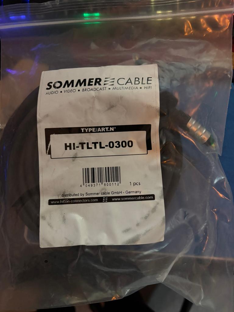 Câble optique Sommer TOSlink 3 m, Enlèvement, Comme neuf