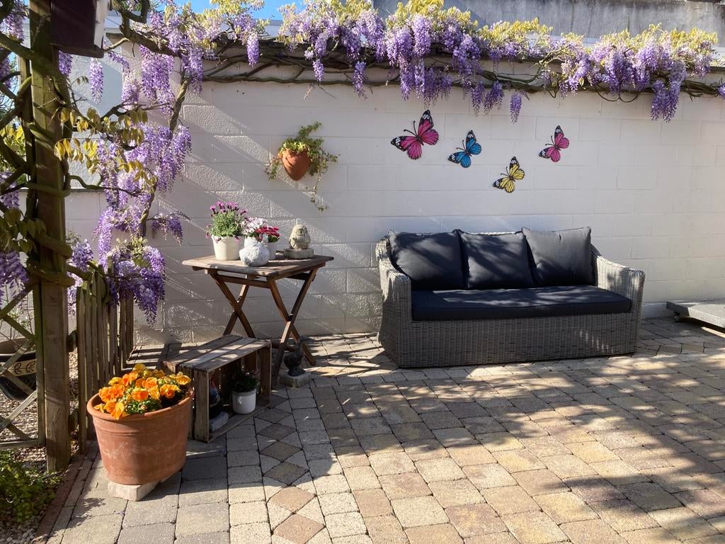Exterio wicker zitbank, Tuin en Terras, Ophalen, 3 zitplaatsen, Zo goed als nieuw, Wicker